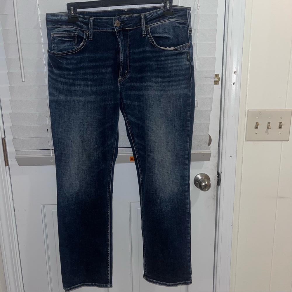 Silver Jeans Men's Dark Blue Straight Jeans/12/23/25